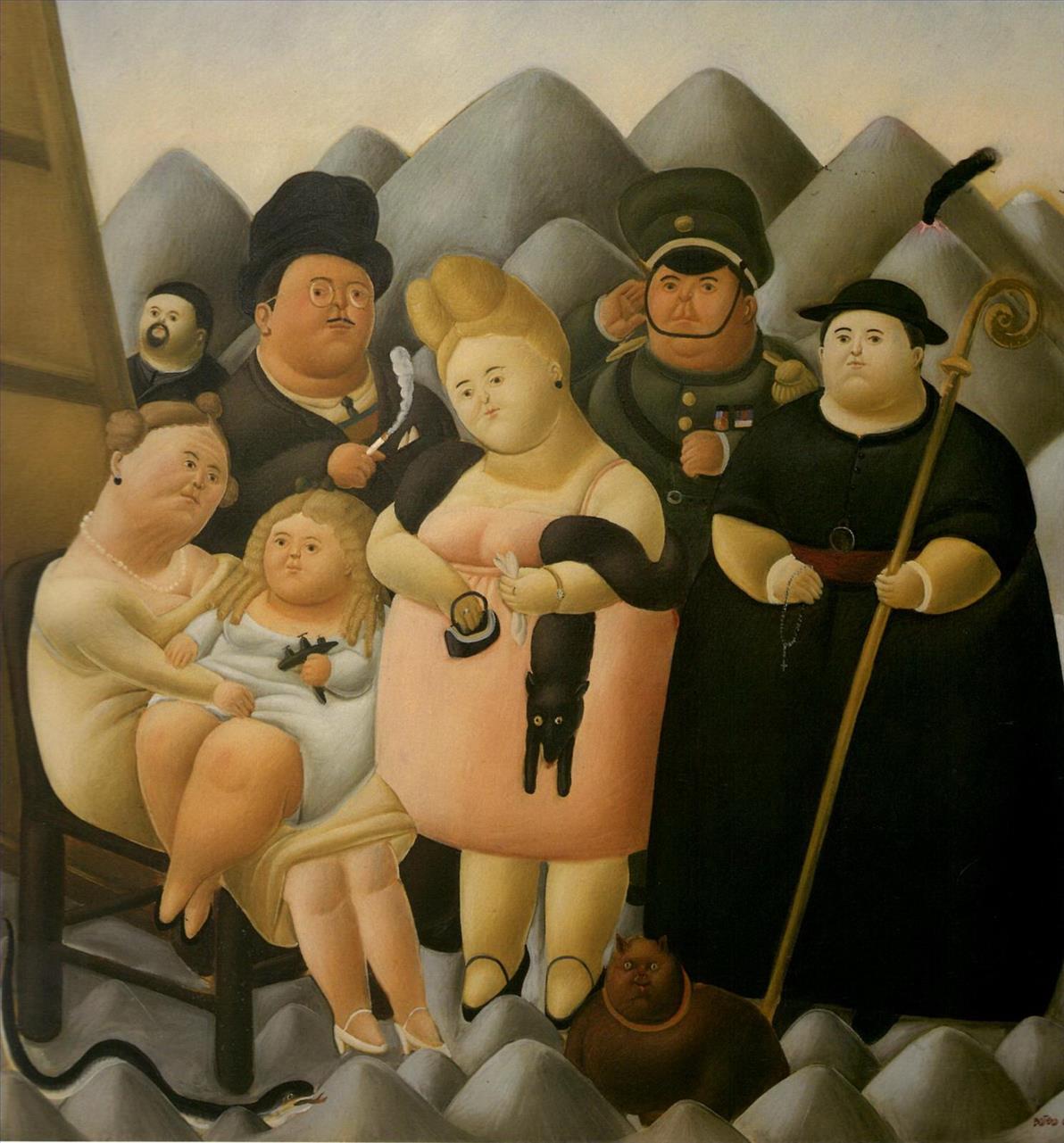 La famille du président Fernando Botero Peintures à l'huile